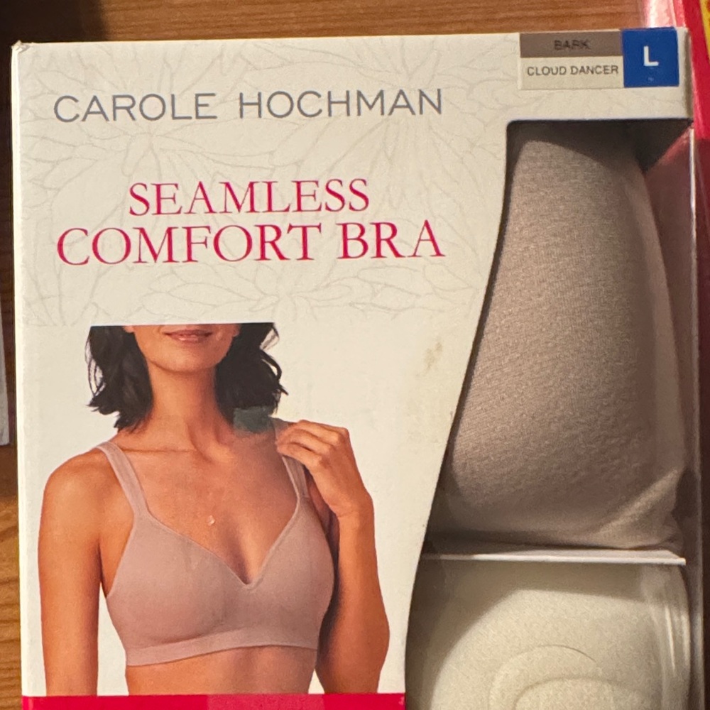 Midnight by Carole Hochman Seamless Comfort Bra - Bark and Cloud Dancer